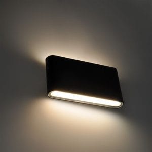 solight led vonkajšie nástenné osvetlenie modena, 12w, 680lm, 120°, čierna