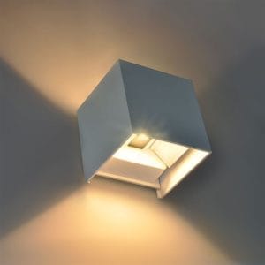 solight led vonkajšie nástenné osvetlenie parma, 6w, 360lm, 10 110°, biela