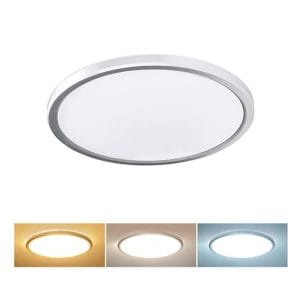 solight led osvetlenie acate s ochranou proti vlhkosti, ip54, 24w, 2160lm, 3cct, 30cm, strieborná