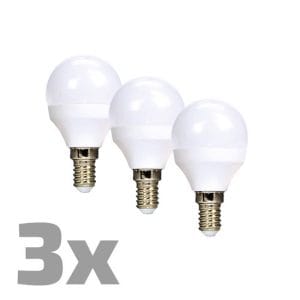 ecolux led žiarovka ecolux 3 pack, miniglobe, 6w, e14, 3000k, 450lm, biele prevedenie, 3ks