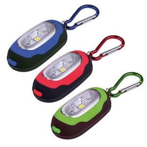 solight led svietidlo s karabínou, 30lm, cob led, 2x cr2032 súčasťou