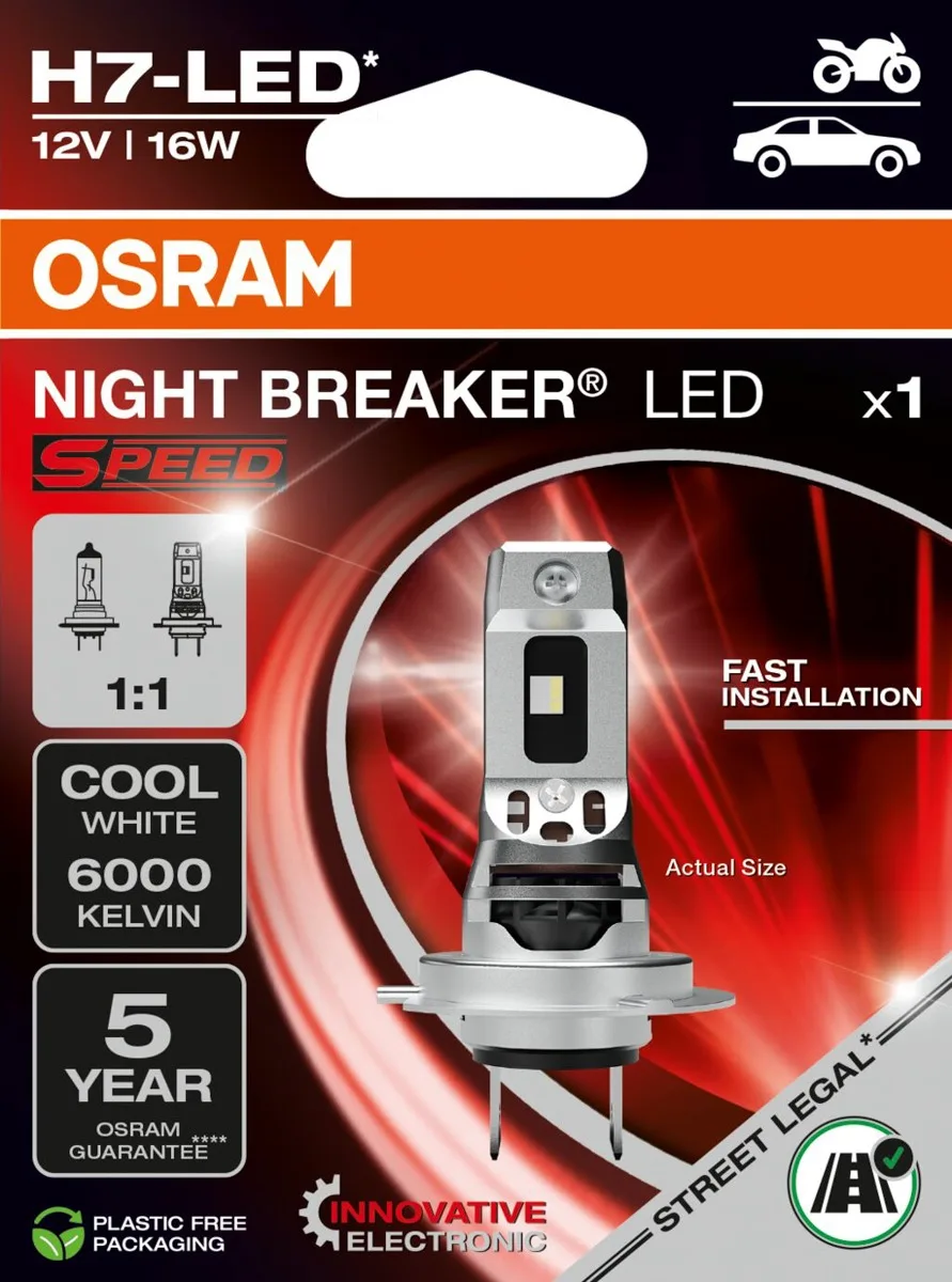 Osram night breaker led speed h7 – legálna led žiarovka, 1:1 dizajn 3 OSRAM NIGHT BREAKER® H7-LED SPEED MOTO 12V 16W 6000K OSRAM BOX-01 Ecopack